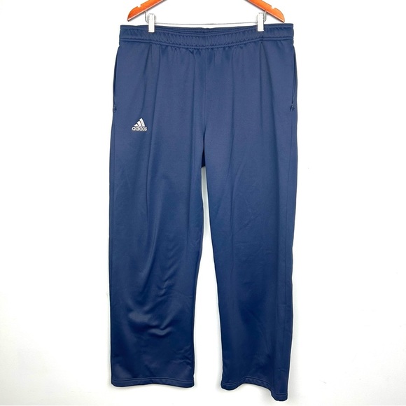Adidas climawarm men’s fleece sweatpants zip pockets sz XL elastic waist in blue - Picture 1 of 13